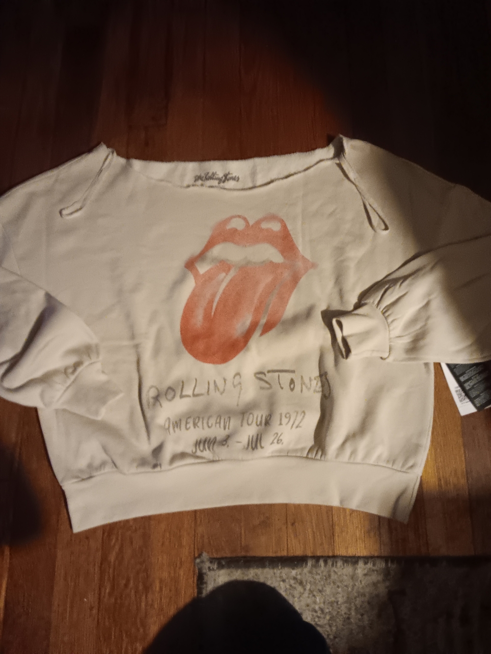 Rolling Stones Graphic Sweatshirt - Cream with Red Logo Nwt